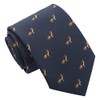 DQT Men's Embroidered Dog Print Novelty Classic Tie - Navy