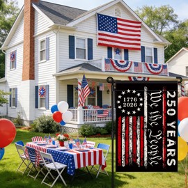250th Anniversary Garden Flag, 250 Anniversary USA Flag American We the People 250 Years Patriotic Banner 1776-2026 Commemorative 4th of July Yard Sign Double-Sided Waterproof Garden Flag 12x18 Inch