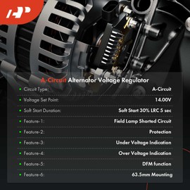 A-Premium Alternator Voltage Regulator Compatible with Toyota RAV4 2003, Avensis 2003, Previa 2000, Ipsum 2001-2009, Noah 2001-2004, 2.0L 2.4L, 14.5V A-Circuit 14.5 Vest