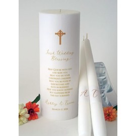 Gold Irish Wedding Unity Candles