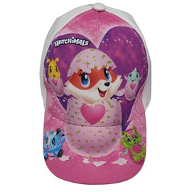 Hatchimals Girls Mixed Animal Baseball Cap for Kids, White