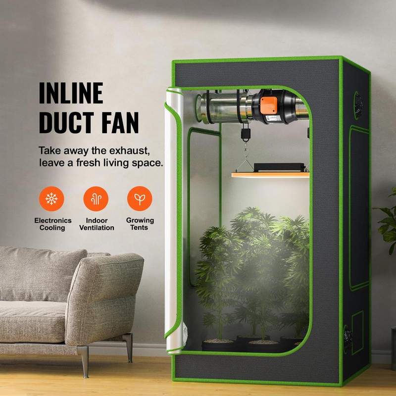 Happybuy Inline Duct Fan, 6-Inch 400 CFM Featuring Variable Speed