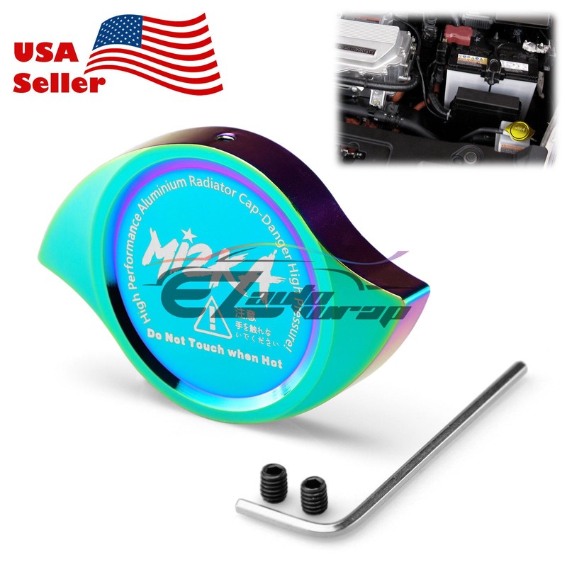 Neo Chrome Billet Aluminum Radiator Protector Pressure Cap Cover Car