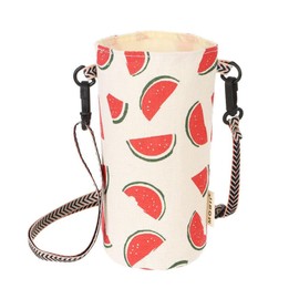 Carry Bag for Water Bottles, Water Bottle Cover with Adjustable Shoulder Strap, Bottle Holder, Water Bottle Holder for Hanging, Drinking Bottle Holder for Hiking, Running, Cycling, Hunting, red, M