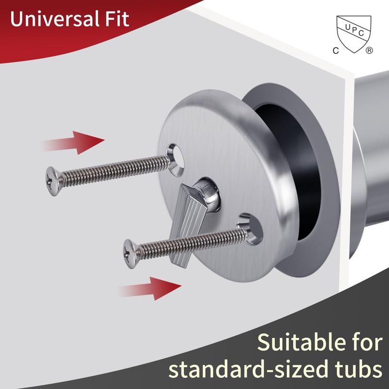 PRIMSOPH Three Hole Overflow Faceplate Tub Drain Trim Kit Conversion