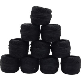 Darning Yarn 10 x 20 m - Choice of Colours - Darning Twist for Repairing Tetiles - Yarn for Crafts 100% Cotton (2 Black)