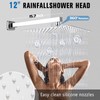 PGKKLE 12 Inch Rainfall Shower System - Wall Mounted Complete