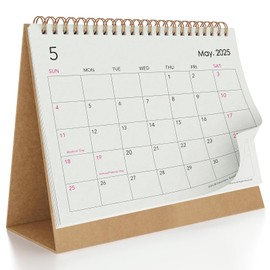 Calendarin 2025-2026 Desk Calendar, May 2025 - Dec 2026, 20-Month Standing Calendar with Canadian Holidays & To-Do List, Thick Premium Paper, 21x19 cm, Minimalist Modern Design for Home & Office