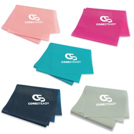 Coresteady Resistance Band For Men & Women - Exercise Band to Build Strength, Flexibility, Muscle & Tone - For Fitness, Stretching, Pilates, Physio & Yoga - With Exercise Guide (#8 5 SET, 1.3 Metre)