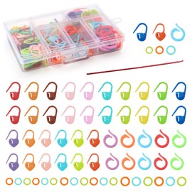 ZMDMAH Pack of 185 Stitch Markers, 4 Styles Stitch Markers, Knitting Set, Stitch Markers, Crochet Accessories, Knitting Accessories, Crochet Set for DIY Crochet Crafts and Crocheting