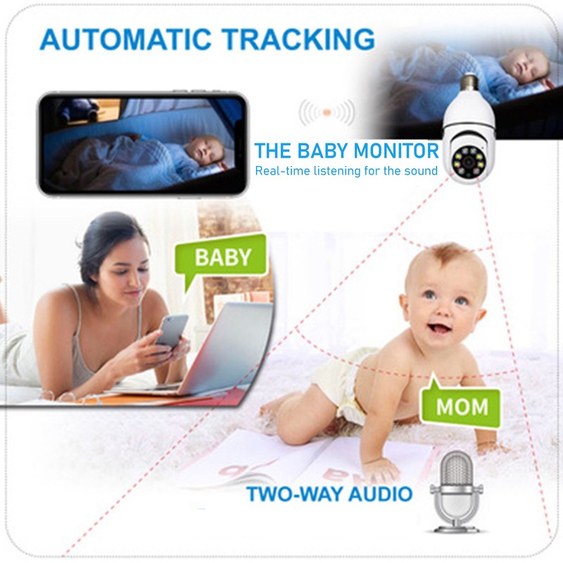 Surveillance Camera 3MP Wireless WIFI Remote Control Outdoor E27 Bulb