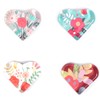 Floral Heart Shaped Glass Fridge Magnets (24 Pack)