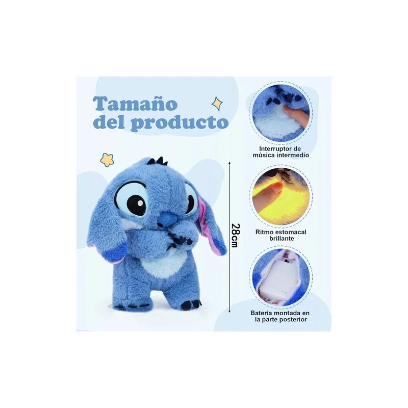 Peluche Stitch Que Respira Para Bebés 0-12 Meses