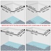 L-Shaped Corner Shower Curtain Rod, 「Black 24"-53" x 24"-53"」 Adjustable,