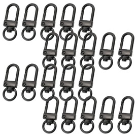 Lobster Claw Clasp HSCGIN 20PCS 33x13mm Black Stainless Steel Swivel Lanyards Trigger Snap Hooks Strap for Keychain Key Rings DIY Bags Jewelry Findings Crafts