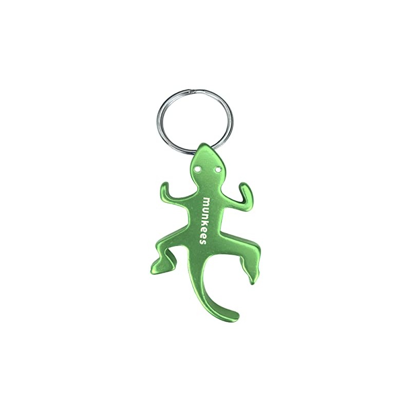 munkees Key Ring Lizard Bottle Opener Green 34115, Green