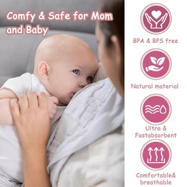 Pack of 6 Washable Breast Pads, Reusable Nursing Pads, Quick Water Absorption, Breathable and Soft, with Laundry Net Bag and Carry Bag