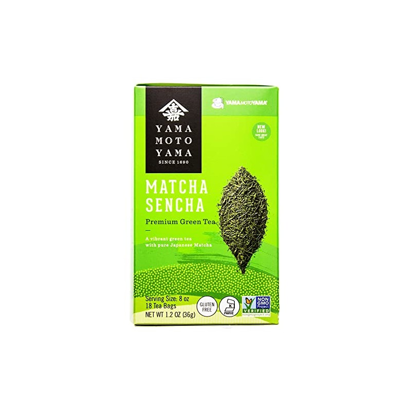 Yamamotoyama Matcha Sencha Green Tea 18 bags (Pack of 6)