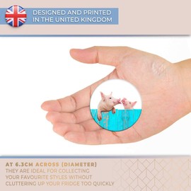 Destination Vinyl ltd Magnet for Refrigerator, Fridge - Little Cute Pink Pigs Animals Farmer for Office, Cabinet and Whiteboard, Magnetic Stickers, 8552