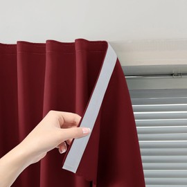 Sovtfides Cortinas Autoadhesivas, Cortinas Adheribles Persianas Opacas Cubiertas de Ventana Cortinas para Sala de Estar Sin Perforación, 47" An X 84" L, Burdeos, 1 Panel