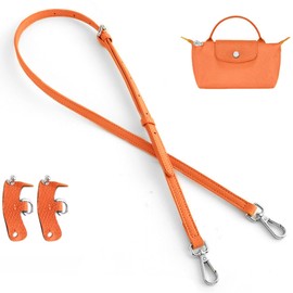 Jiesinlov Leather Purse Straps Conversion Kit Replacement Crossbody Adjustable Shoulder Strap Fit for Mini Pouch (ORANGE)