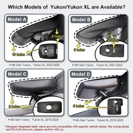 Mangoal 4K Dash Cam Custom fit for GMC Yukon, Yukon XL 2015 2016 2017 2018 2019 2020(Model C), Model C & Model D Have Same Models Years but Vehicle Sensor Cover are Different