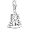 Sterling Silver Livelovelaugh Charm with Lobster Claw Clasp, Charms for