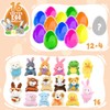 CAMIRUS 16Pcs Filled Easter Eggs with Mini Plush Animals Toys,