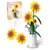AMSHINE Sunflower Bouquet Building Block Set, Flower with Vase Building