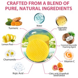 Turmeric Kojic Acid Cleansing Pads 40Pcs, Turmeric Exfoliating Foaming Pads, Fight Acne, Balance Skin Oil And Water, Lighten Blemishes, Brightens Skin Tone, Safe For Sensitive Skin