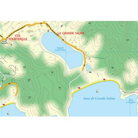 Saint-Barthélemy (St. Barth's) Street Map with Index, Hiking Trails and Diving Sites