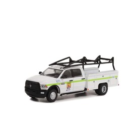 ModelToyCars 2018 Dodge Ram 3500 Dually Service Bed Truck, White - Greenlight 46100E - 1/64 Scale Diecast Car