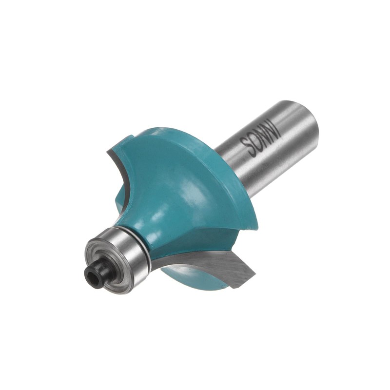 sourcing map Roundover Router Bit 1/2 Shank 1/2" Radius Carbide