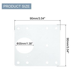 sourcing map Cabinet Hinge Repair Plate, 2 Set 90mm/3.54" Stainless Steel Kitchen Cupboard Door Hinge Repair Plate Kit Includes Fixing Screws for Wooden Kitchen Cabinet Doors, White