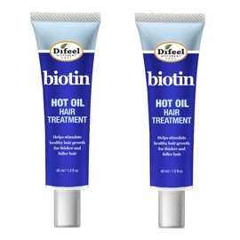 Difeel Tratamiento Capilar de Aceite Caliente con Biotina 1.5 oz. (Paquete de 2) - Tratamiento de aceite caliente con biotina