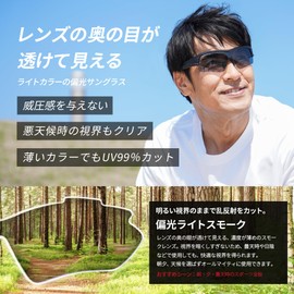 Afit AF-7006P Polarized Sunglasses, Men's, Sports, Golf, Running, Baseball, UV Protection, Black/Red (Polarized Light Smoke Lenses)