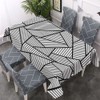 Walmsco Tablecloth Black White Striped Geometric Decor For Dining Room