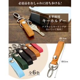 CORTEE Keychain, Made in Japan, Leather, Okinawa, Unisex, Carabiner, Stylish, Cute, Genuine Leather, Gift, Anti-Loss, Easy Removal, Car, Bicycle, Motorcycle,, blue (sky blue)