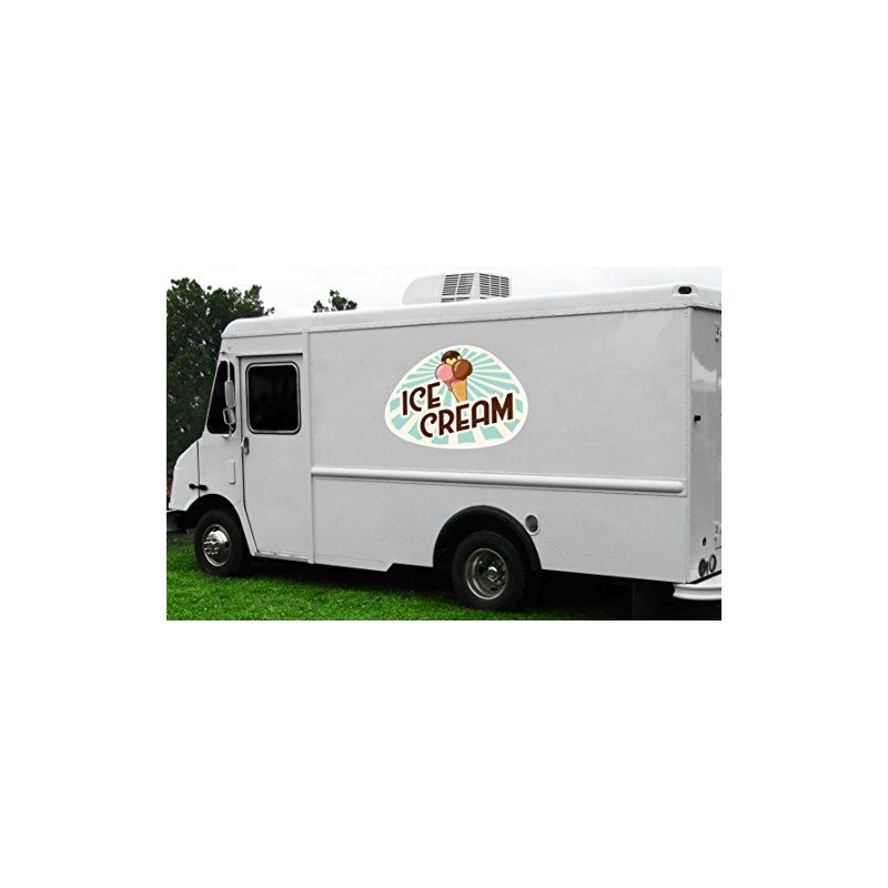 ICE Cream 3 12" Concession Decal Sign cart Trailer Stand