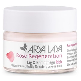 ARYA LAYA Rose Regeneration Day & Night Cream RICH, 50 ml: Rich Face Cream for Very Dry, Low-Fat Skin, Eliminates Tension Feelings