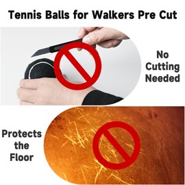 4 Pcs TWalker Tennis Balls Precut Pre Cut, Walkers Legs Universal Precut Glide, Walker Balls for Indoor, Silent Gliding and Floor Protection, Gifts for The Elderly