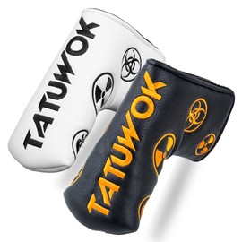 Golf Headcover Putter Cover Fits Scotty Cameron Odyssey Magnetic Closure Pin Mark Embroidered White Black