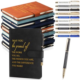 Kosiz 40 Pcs Employee Appreciation Gifts Inspirational A5 Leather Journal Notebooks with Motivational Pen for Christmas Team Management Day Accounting Gifts Staff Appreciation Gifts (Multicolor)