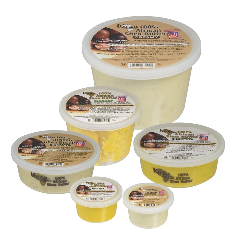 Kuza 100% Pure African Shea Butter with Borututu, White Creamy