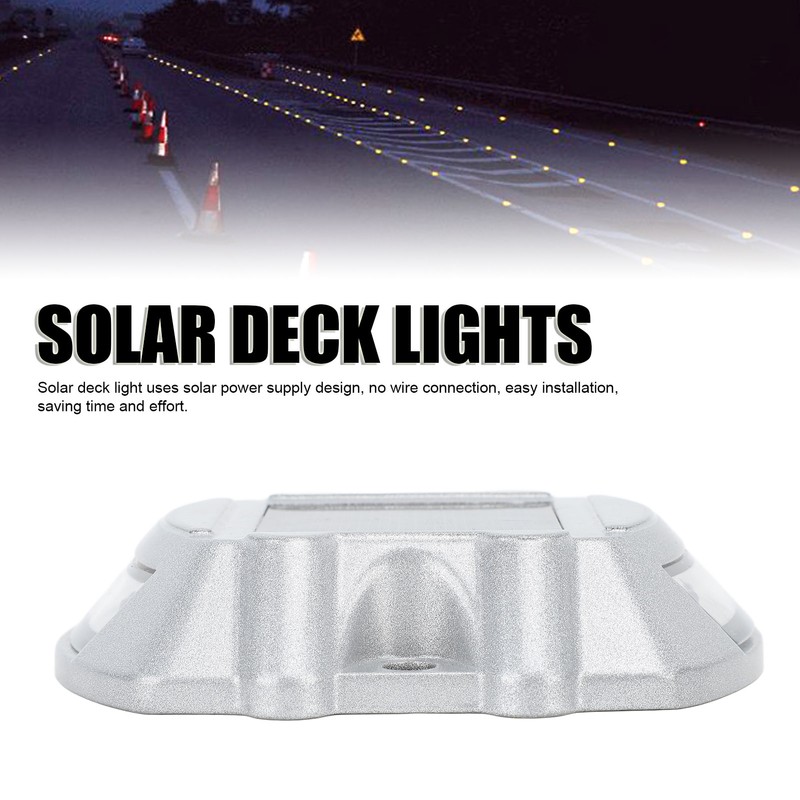 Solar Deck Lights Silver Aluminium Alloy High Brightness LED Solar