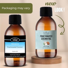 Essican Purelife Fractionated Coconut Oil 250ml- Fractionated Coconut Carrier Oil for Essential Oil, Coconut Oil for Skin, Hair Growth & Lip Gloss Use, Coconut Oil for Hair - Carrier Oil for Essential Oils Mixing