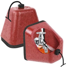 2 Pack Outdoor Faucet Covers for Winter, Heavy Duty Faucet Spigot Covers Winter Insulated, Reusable Outdoor Faucet Covers Hose Bib Covers for Winter Freeze Protection (Red)