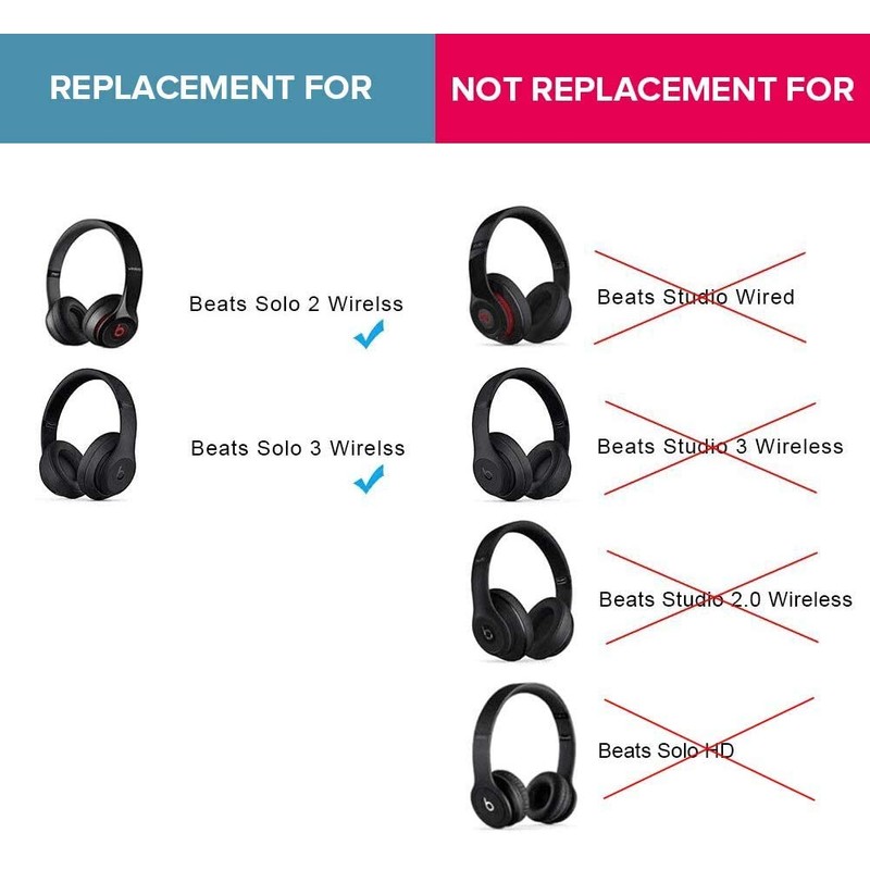 Replacement Protein Leather Memory Foam Ear Cushion Accessories Beats Dr.