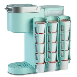 K Cup Holder for Keurig K-Cup,Coffee pod Storage, Side Mount | Wall Mount, Perfect for Small Counters (3 Rows/for 15 K Cups, Oasis Blue)
