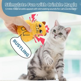 Dorakitten Catnip Toys, 4PCS Interactive Cat Toys Cats Chew Toys, Crinkle Sound Cat Kicker Toy for Indoor Kitten Exercise